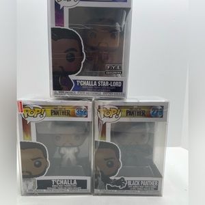 Funko POP!: Lot Of 3 -T'challa #352 Black Panther #273 T’Challa Star Lord #876